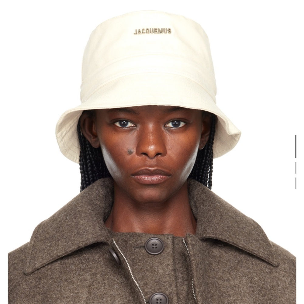 Jacquemus Cream Bucket Hat, size 60